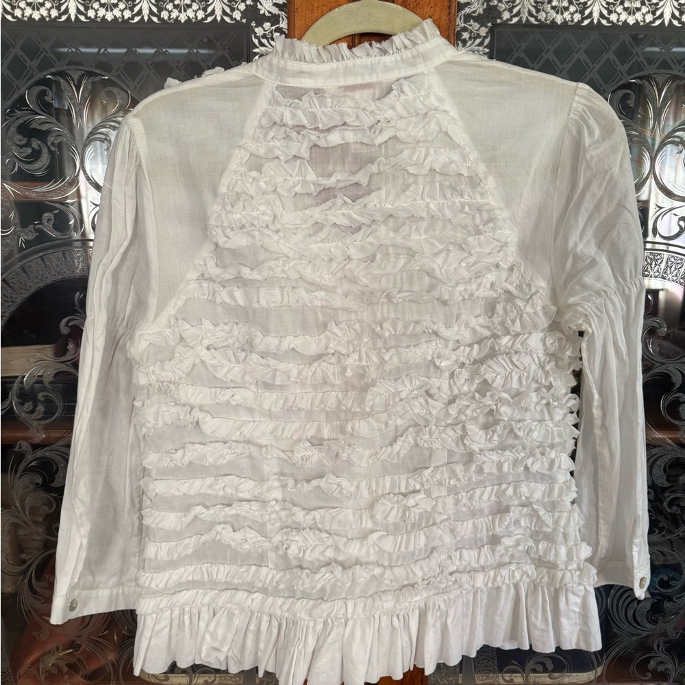 Sundance White Ruffled Blouse! - Picture 3 of 5